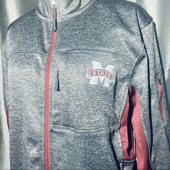 Heather Grey/Maroon/Black MSU Bulldogs Zip Jacket - Picture 1 of 8